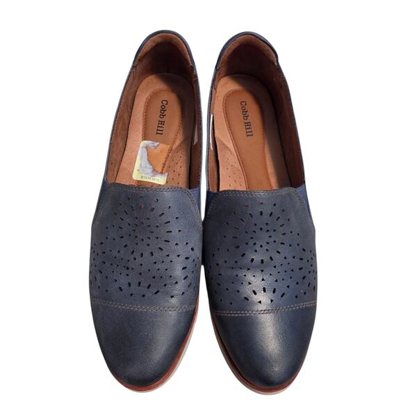 Cobb Hill Shoes Laci Gore Slip-on Loafers Perforated Leather Blue size 10 - Picture 3 of 12